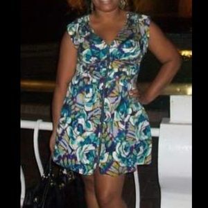 Zipper front floral dress